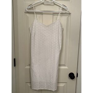Rag & Bone White Cotton Eyelet Spaghetti Dress Sz 4 Lined‎ Summer Beach Wedding